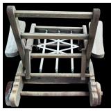 Vintage Wooden Deck Chair and Wooden Lounger