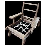 Vintage Wooden Deck Chair and Wooden Lounger