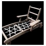 Vintage Wooden Deck Chair and Wooden Lounger