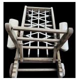 Vintage Wooden Deck Chair and Wooden Lounger