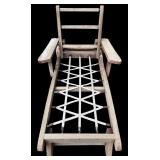 Vintage Wooden Deck Chair and Wooden Lounger