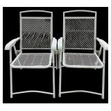 Pair of Metal Patio Chairs and Table / Metal Patio Bistro Set