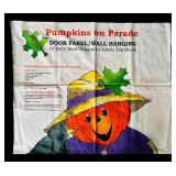 Fall Home Decorating Aides including Pumpkins on Parade Door Panel Hanging