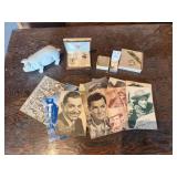 Vintage Cardboard Photos, Jewelry & Cast Iron Pig