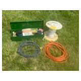 Extension Cords, 5/8" Rope, Tool Box & Contents