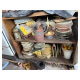Everything on 2 Shelves - Electric Fence Supplies, Chain, Wire