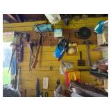 Tools, Lawn Care items & Vintage Items on Wall