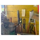Tools, Lawn Care items & Vintage Items on Wall