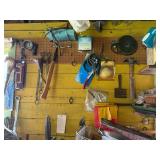 Tools, Lawn Care items & Vintage Items on Wall