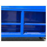 Like New Blue Yukon 46" Mobile Workbench With Butcher Block Top 2 of the casters are 360