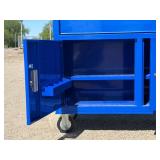 Like New Blue Yukon 46" Mobile Workbench With Butcher Block Top 2 of the casters are 360