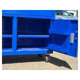 Like New Blue Yukon 46" Mobile Workbench With Butcher Block Top 2 of the casters are 360