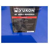 Like New Blue Yukon 46" Mobile Workbench With Butcher Block Top 2 of the casters are 360