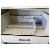 Wide Metal File Cabinet With Cabinet Doors That Open The Full Length. Great for parts and tool storage