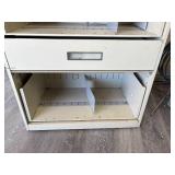 Wide Metal File Cabinet With Cabinet Doors That Open The Full Length. Great for parts and tool storage