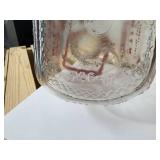 Mid-century modern, vintage, glass half gallon, cast clay grade AA milk, red River valleys, finest bottle with original cork 60 Sweet Court trademark