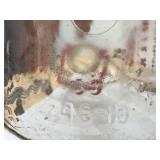 Mid-century modern, vintage, glass half gallon, cast clay grade AA milk, red River valleys, finest bottle with original cork 60 Sweet Court trademark