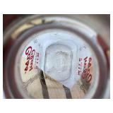 Mid-century modern, vintage, glass half gallon, cast clay grade AA milk, red River valleys, finest bottle with original cork 60 Sweet Court trademark