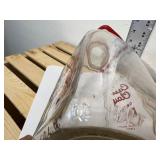 Mid-century modern, vintage, glass half gallon, cast clay grade AA milk, red River valleys, finest bottle with original cork 60 Sweet Court trademark