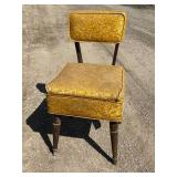 Masland Dura leather company out of Philadelphia, PA, sewing chair, vintage, hidden storage sewing stool cushion seat opens up *Extra Ship Cost
