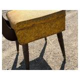 Masland Dura leather company out of Philadelphia, PA, sewing chair, vintage, hidden storage sewing stool cushion seat opens up *Extra Ship Cost