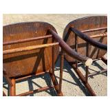 Two antique oak bentwood frame chairs *Extra Ship Cost