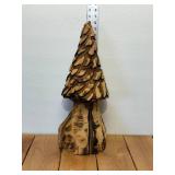 21" Tall Chainsaw Carved Morel Mushroom - Really Well Done