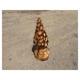 21" Tall Chainsaw Carved Morel Mushroom - Really Well Done