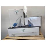 Three new inbox Luxe items, compact steam iron, handheld garment steamer, and three tiered laundry cart.