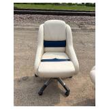 Two custom built, pontoon chairs converted onto office chair bases, fun for the lake.
