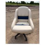 Two custom built, pontoon chairs converted onto office chair bases, fun for the lake.