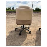 Two custom built, pontoon chairs converted onto office chair bases, fun for the lake.