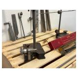 Precision instrument Brown and Sharpe SHARPE5 99–622 precision surface gauge, additional surface gauge without maker mark, inbox STARRETT inside micrometer caliper number 124