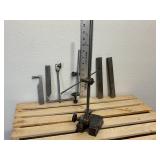 Precision instrument Brown and Sharpe SHARPE5 99–622 precision surface gauge, additional surface gauge without maker mark, inbox STARRETT inside micrometer caliper number 124