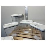 3 plastic cereal containers with flip top lids for easy spout & 4 BH&G Hard Plastic Air Tight Containers