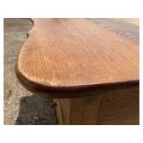 Oak buffet, antique, Tiger Oak, white oak, detailed, original brass handles, very nice condition, signs of original paint color on back, 42 inches wide *Extra Ship Cost