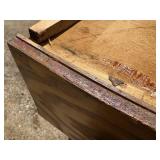 Oak buffet, antique, Tiger Oak, white oak, detailed, original brass handles, very nice condition, signs of original paint color on back, 42 inches wide *Extra Ship Cost