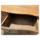 Oak buffet, antique, Tiger Oak, white oak, detailed, original brass handles, very nice condition, signs of original paint color on back, 42 inches wide *Extra Ship Cost