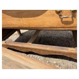 Oak buffet, antique, Tiger Oak, white oak, detailed, original brass handles, very nice condition, signs of original paint color on back, 42 inches wide *Extra Ship Cost