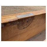 Oak buffet, antique, Tiger Oak, white oak, detailed, original brass handles, very nice condition, signs of original paint color on back, 42 inches wide *Extra Ship Cost