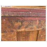 Oak buffet, antique, Tiger Oak, white oak, detailed, original brass handles, very nice condition, signs of original paint color on back, 42 inches wide *Extra Ship Cost