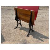 Rare, Unique E.W.A Rowles Co. Cast Iron 1881 School Desk with NOT ATTACHED Cast Iron Fold Down School Chair Seat