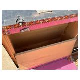 Antique, Steamer Travel Trunk Black Metal Wrapped with Oak, and Metal Embellishments and Leather Handles *Extra Ship Cost