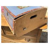 Antique, Steamer Travel Trunk Black Metal Wrapped with Oak, and Metal Embellishments and Leather Handles *Extra Ship Cost