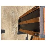 Antique, Steamer Travel Trunk Black Metal Wrapped with Oak, and Metal Embellishments and Leather Handles *Extra Ship Cost