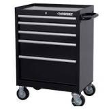 Husky Tool Storage 27 in. W x 18 in. D 5-Drawer Gloss Black Rolling Tool Cabinet Customer Returns See Pictures