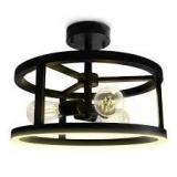 Lot of Feit Electric Katalyst 15 in. 3-Light Matte Black Color Choice Selectable CCT LED with Night Light Semi-Flush Mount Ceiling Light Customer Returns See Pictures