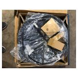 Hampton Bay Sadler 29.33 in.W Rubbed Bronze Steel Wood Outdoor Fire Pit with Cover and Poker Included Customer Returns See Pictures