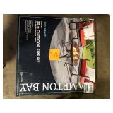 Hampton Bay Sadler 29.33 in.W Rubbed Bronze Steel Wood Outdoor Fire Pit with Cover and Poker Included Customer Returns See Pictures