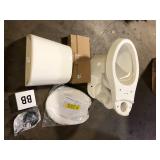 Glacier Bay 12 inch Rough In Two-Piece 1.1 GPF/1.6 GPF Dual Flush Elongated Toilet in White Seat Included   Customer Returns See Pictrures